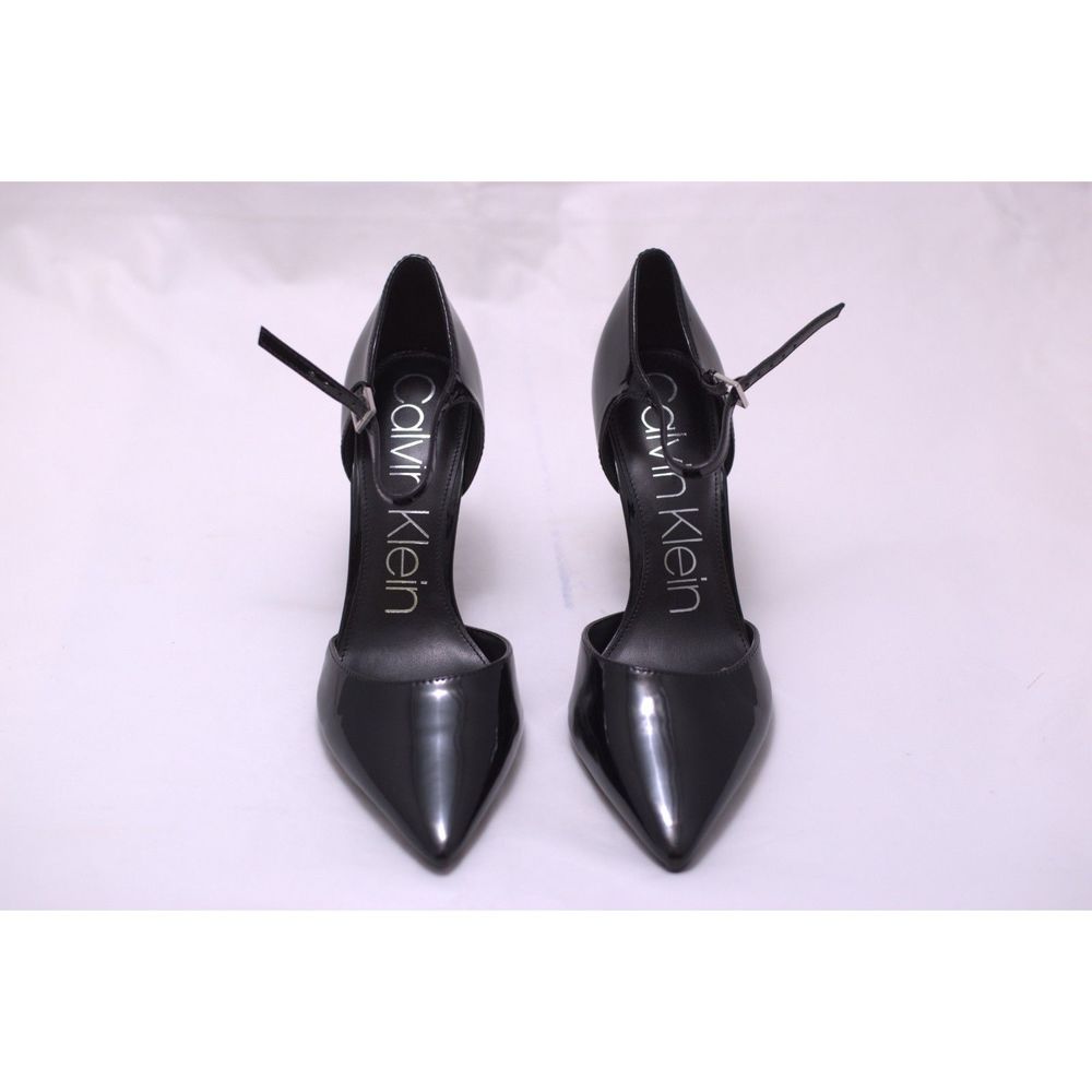 CALVIN KLEIN Cushioned Comfort Pointed Toe Stiletto Buckle Leather Pumps Size 10